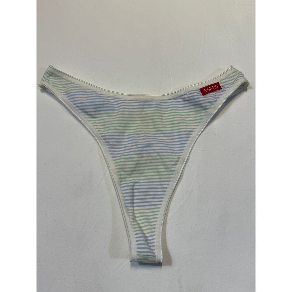 NWOT Vintage Esprit Thong – Blue/Green Striped – Size M